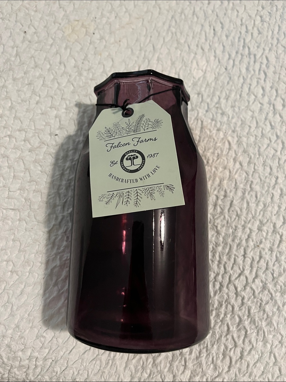 NWT Falcon Farms Large Purple Vase